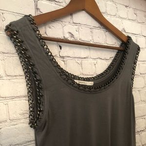 Bailey 44 Slate Gray Chain Link Tank Top Medium